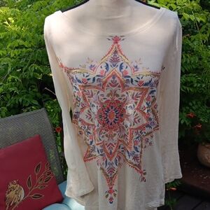 Yoga Bohemian Floral Long Sleeve Top